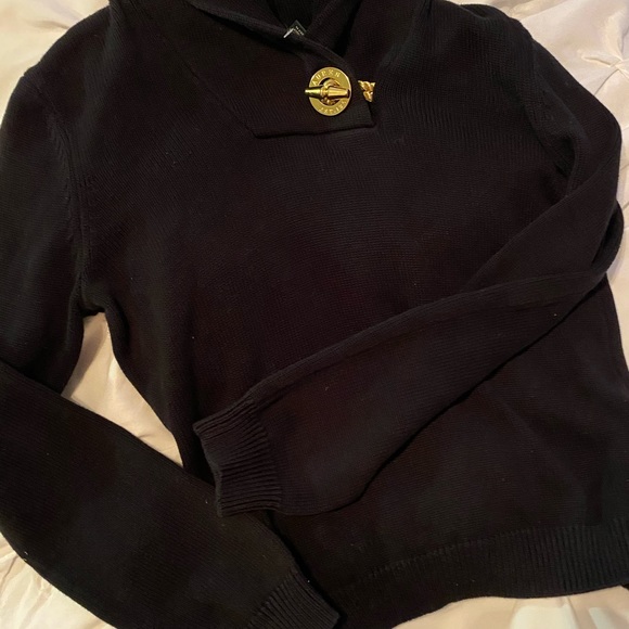 Black classic Ralph Lauren sweater. Gold rl button - Picture 8 of 8